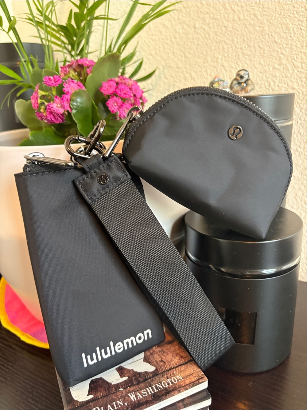 Lululemon Black Dual Pouch Wristlet Wallet